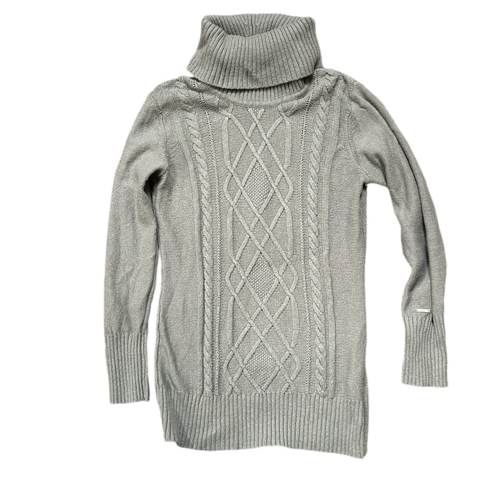 Cabelas Gray Chunky Cable Knit Turtleneck Sweater Size Large
